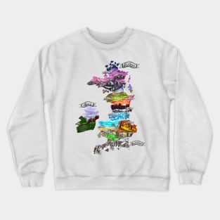 Map of Prythian (with court names) Crewneck Sweatshirt